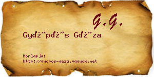Gyöpös Géza névjegykártya