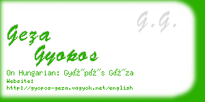 geza gyopos business card